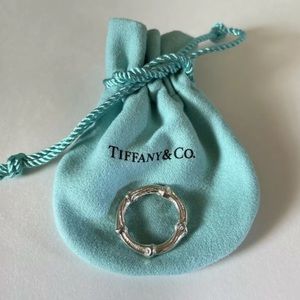 Tiffany & Co Bamboo RARE Sterling Silver Ring Band Authentic W/Pouch 🎁🎁
